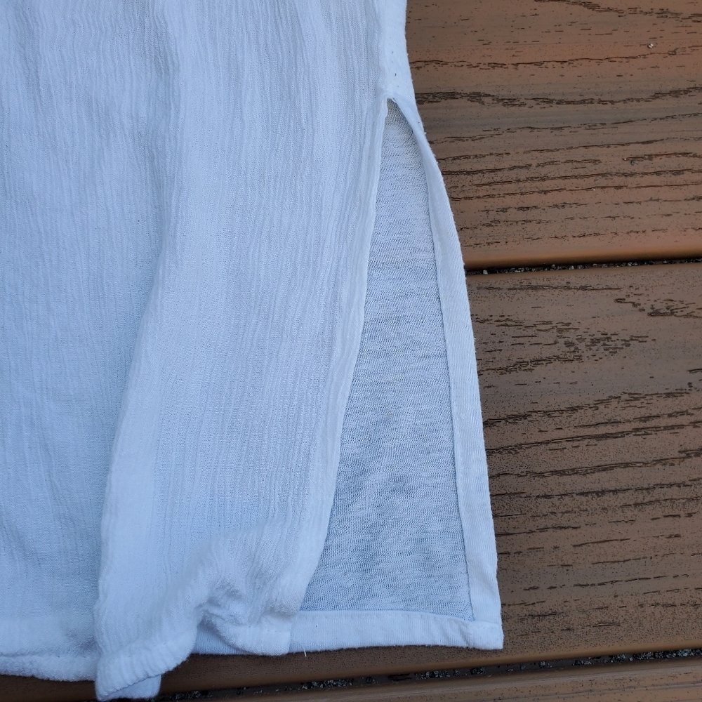 White House Black Market WHBM Linen Tunic Shirt Sleeveless Gauze Tank Top XXS - Picture 6 of 7